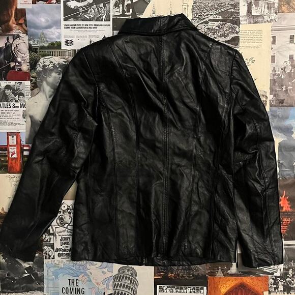 Black faux y2k leather jacket - Picture 3 of 3